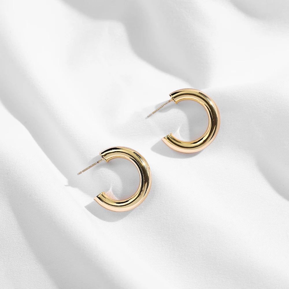 

2020 Hot Sale Gold Color Round Circle Hoop Earrings for Women Vintage High Quality Chain Lock Earrings Punk Party Jewelry
