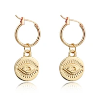 round eyes hoop earrings for women gold alloy jewelry statement pendiente charms gothic drop earring mujer moda 2021 ohrringe