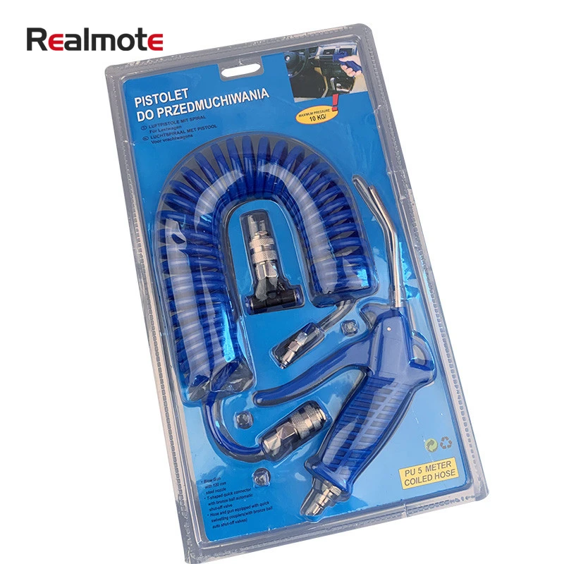 

Realmote 4*6 European-style Dust Blowing Gun Set 5 M Pneumatic Combination With PUTPU Spiral Air Nozzle Tools Pipe