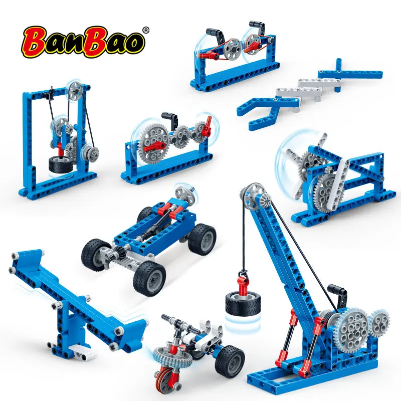 BanBao строительные блоки силовая машина рычаг LEGOend техника эксперименты кирпичи