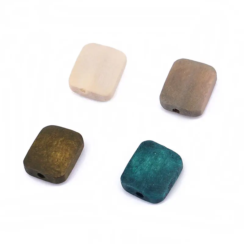 20 шт. деревянные разделительные бусины прямоугольные Разноцветные для