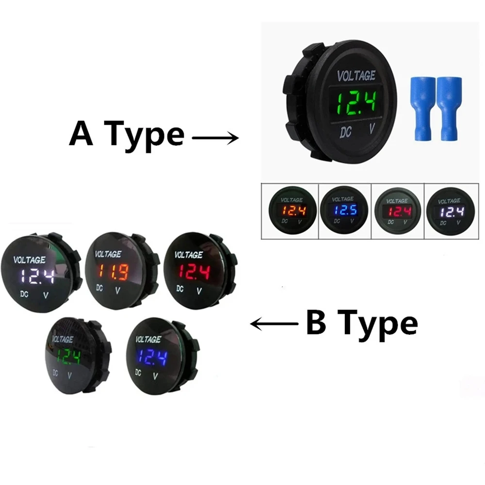 Вольтметр водонепроницаемый для автомобиля лодки мотоцикла Светодиодная панель