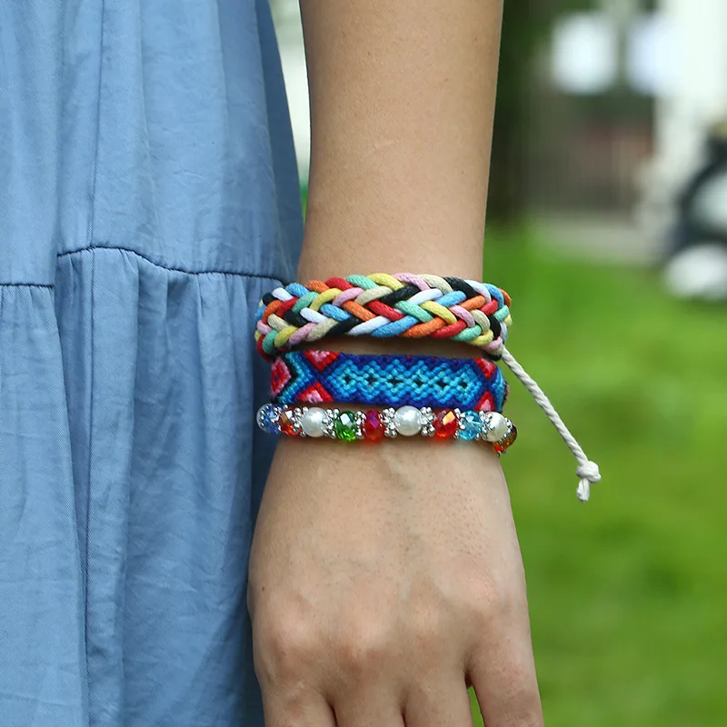 Богемные хрустальные браслеты и браслет в стиле бохо красочные стразы жемчужные