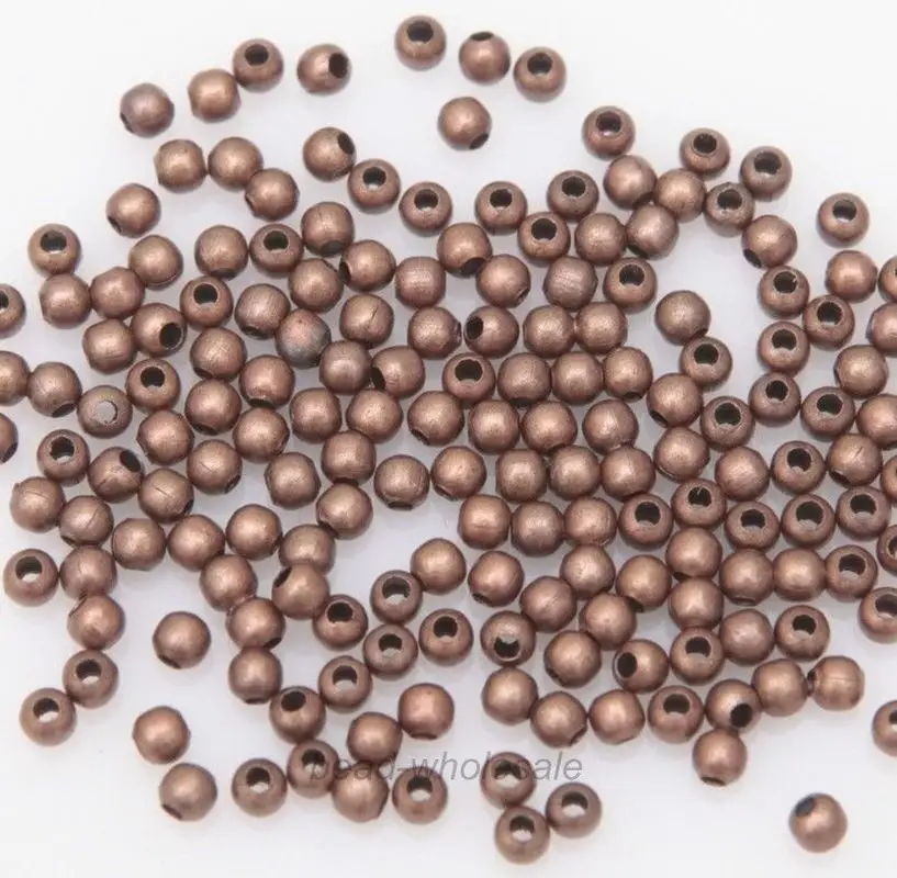 Оптовая продажа 1000 шт круглые металлические серебряные бусины 3 мм для
