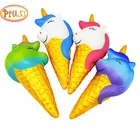 Jumbo Kawaii Мороженое Единорог Мягкая еда Сжимаемый хлеб крем ароматизированный медленно растет сжимаемая Игрушка Дети подарок на день рождения, подарки