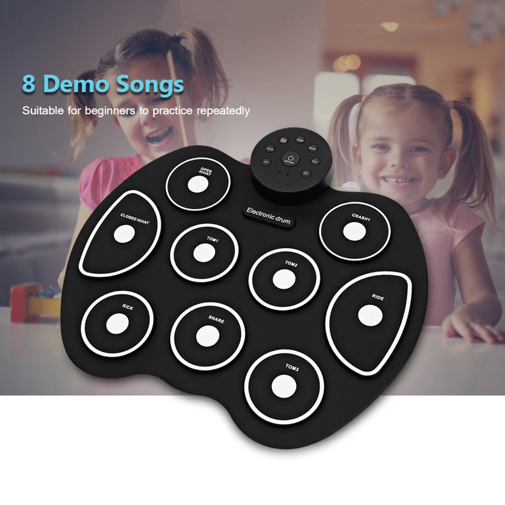 

Roll-Up Drum Set Electronic Drum Kit Roll-Up Electronic Drum USB Digital Drum Pad Kit for Beginners Exercise Training