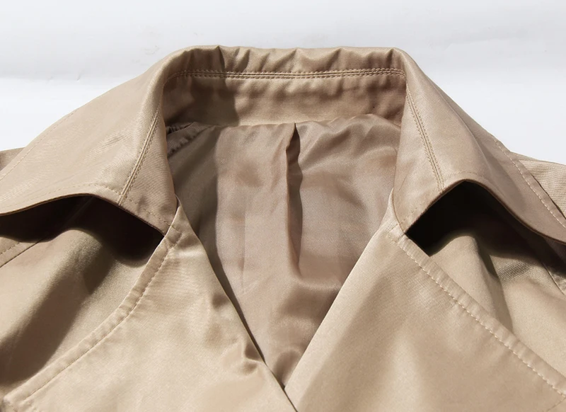 TWOTWINSTYLE Patchwork Ruched Trench Coats Female Lapel Collar Long Sleeve High Waist Sashes Windbreaker Women Clothing New