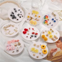 korean cute earrings series for women personality creative fruit pearl animal flower love earrings funny animal earrings gift