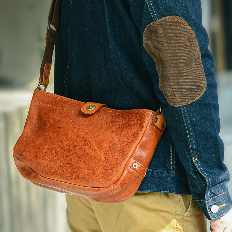 Мужская кожаная сумка почтальон AETOO для загара в стиле ретро 2019| |