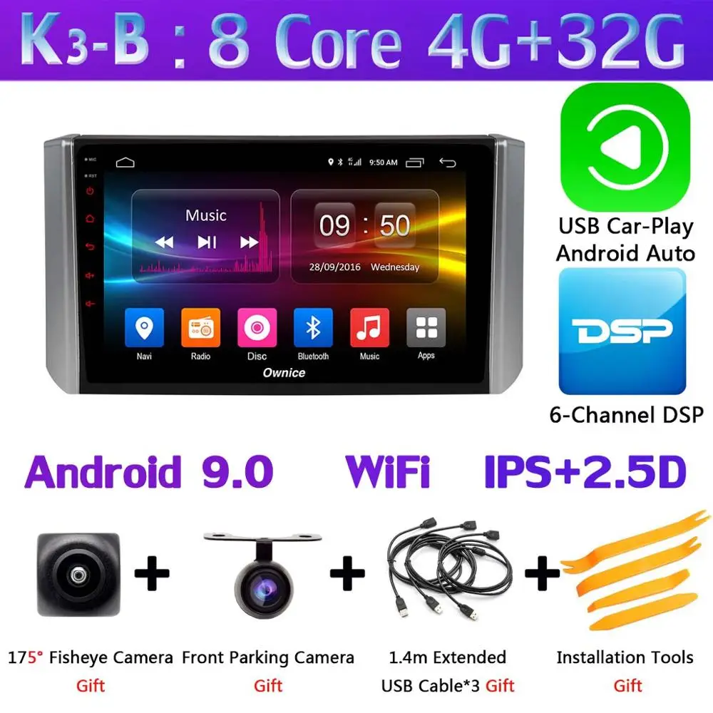 K3-B-CarPlay " 1Din 360 ° панорамный автомобильный dvd-плеер на основе Android для Mitsubishi Xpander gps Радио Стерео ADAS DSP CarPlay 4G LET - Цвет: K3-B-CarPlay