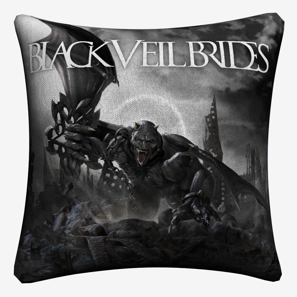 Чехол для декоративной подушки Black Veil Brides Rock Band для дивана 45x45 см из льна, обивочная подушка для дома, чехлы для бросания декора Almofada.