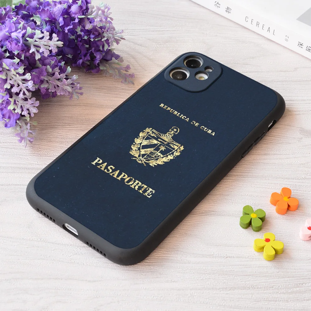 

For iPhone Cuba Passport Vintage Print Soft Matt Apple Case
