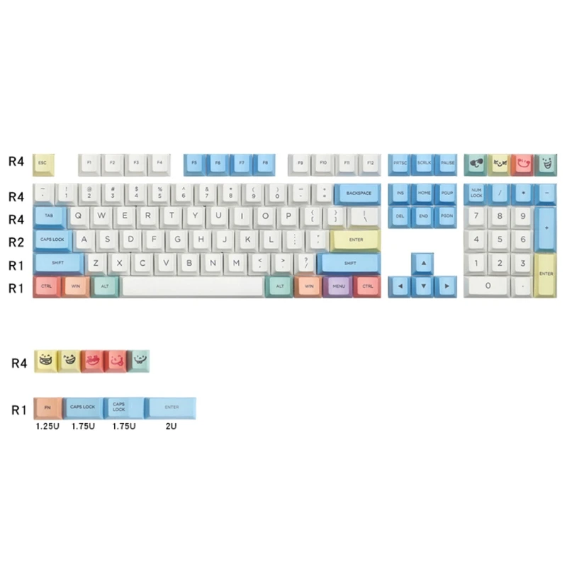 Вишневый профиль ANSI 117 ключ PBT Мел рукав Keyset Keycap краситель Subbed для Cherry MX