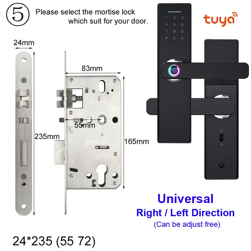 Option 5 RAYKUBE Wifi электронный дверной замок с приложением Tuya удаленно/биометрический отпечаток пальца/смарт-карта/Пароль/ключ разблокировки FG5 Plus - Цвет: Option 5