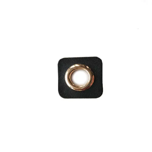 Black gold eyelets 30 шт./лот 25 мм квадратный черный/коричневый искусственная кожа пришить значки патч этикетки+ внутренний 10 мм Металлические латунные люверсы - Цвет: Black gold eyelets