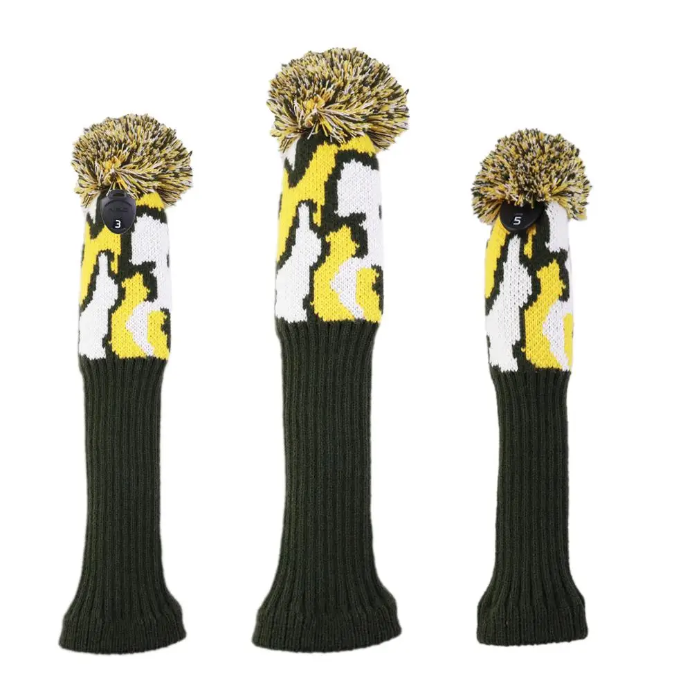 Головной убор для гольф клубов 3 шт./компл. вязаный Гибридный UT драйвер Fairway Wood 1 5