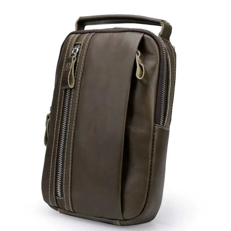 

Повседневная нагрудная сумка из натуральной кожи для мужчин, модные мессенджеры, вместительные деловые мешки на плечо