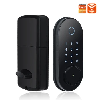 Tuya Smart Fingerprint Door Lock Password RFID IC Card Electronic Keyless Deadbolt Single Tongue Security Anti-theft Locks