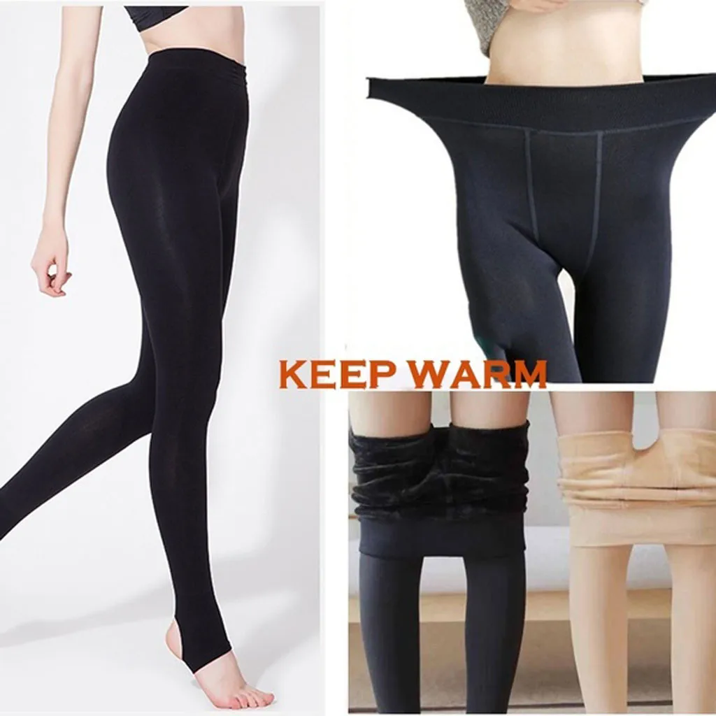 Теплые утолщенные легинсы для женщин высокая талия обтягивающие узкие брюки
