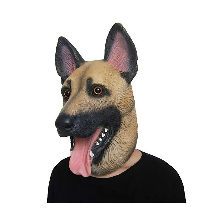 wolfhound Хэллоуин Маскарадная маска забавная жуткая Лошадь Единорог Альпака голубь резиновая маска животного латекс вечерние Панда Маска животного Дети вечерние - Цвет: wolfhound