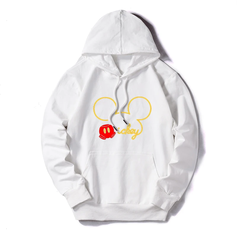 White3 Women Sweatshirt Cotton Hoodies Autumn Winter Minnie Cartoon Hoodie Print Pullover Long Sleeve Plus Size 5XL White - Цвет: White3