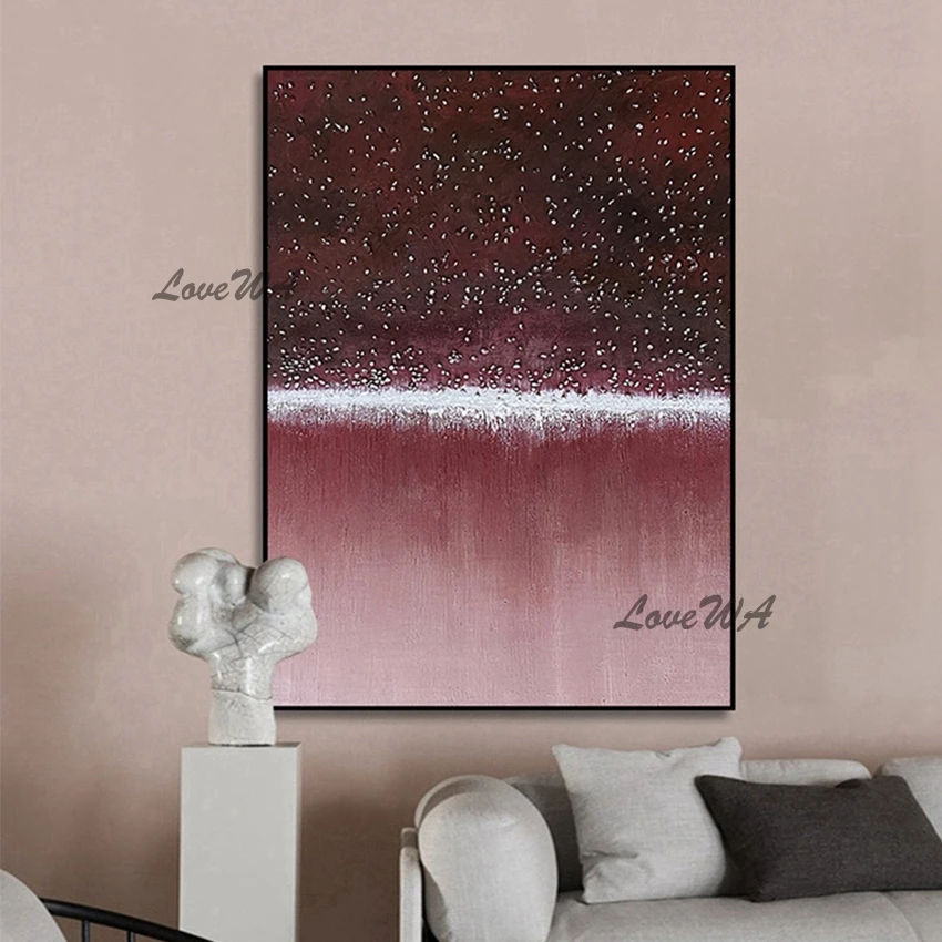 Dark Red Abstract Oil Painting With Dot Patterns New Arrival Home Decoration Wall Canvas Large Lliving Room Picture Unframe | Дом и сад