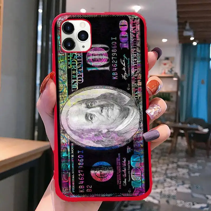 Роскошный чехол для телефона 10000 доллар США iphone 13 12 11 Pro Max Mini XS 8 7 6 6S Plus X SE 2020 XR