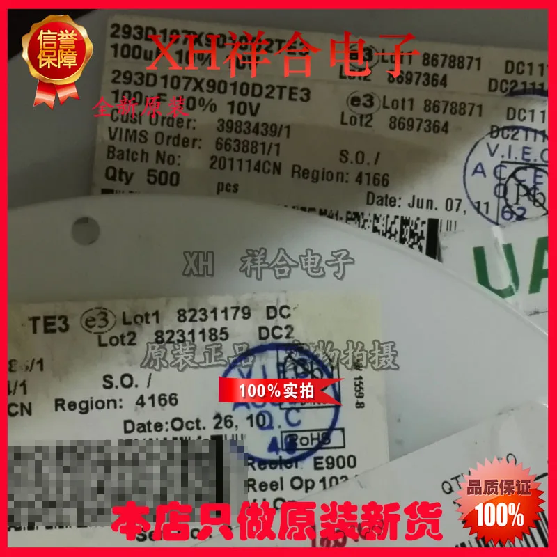 100% новые и оригинальные 293D107X9010D2TE3 100 10L 7343 SMD|Запасные части| |
