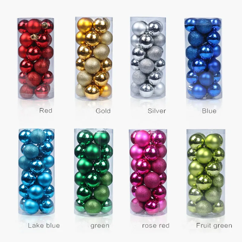 8cm/24pcs Christmas Xmas Tree Ball christmas ball christmas decorations for Home Christmas decorations Gift