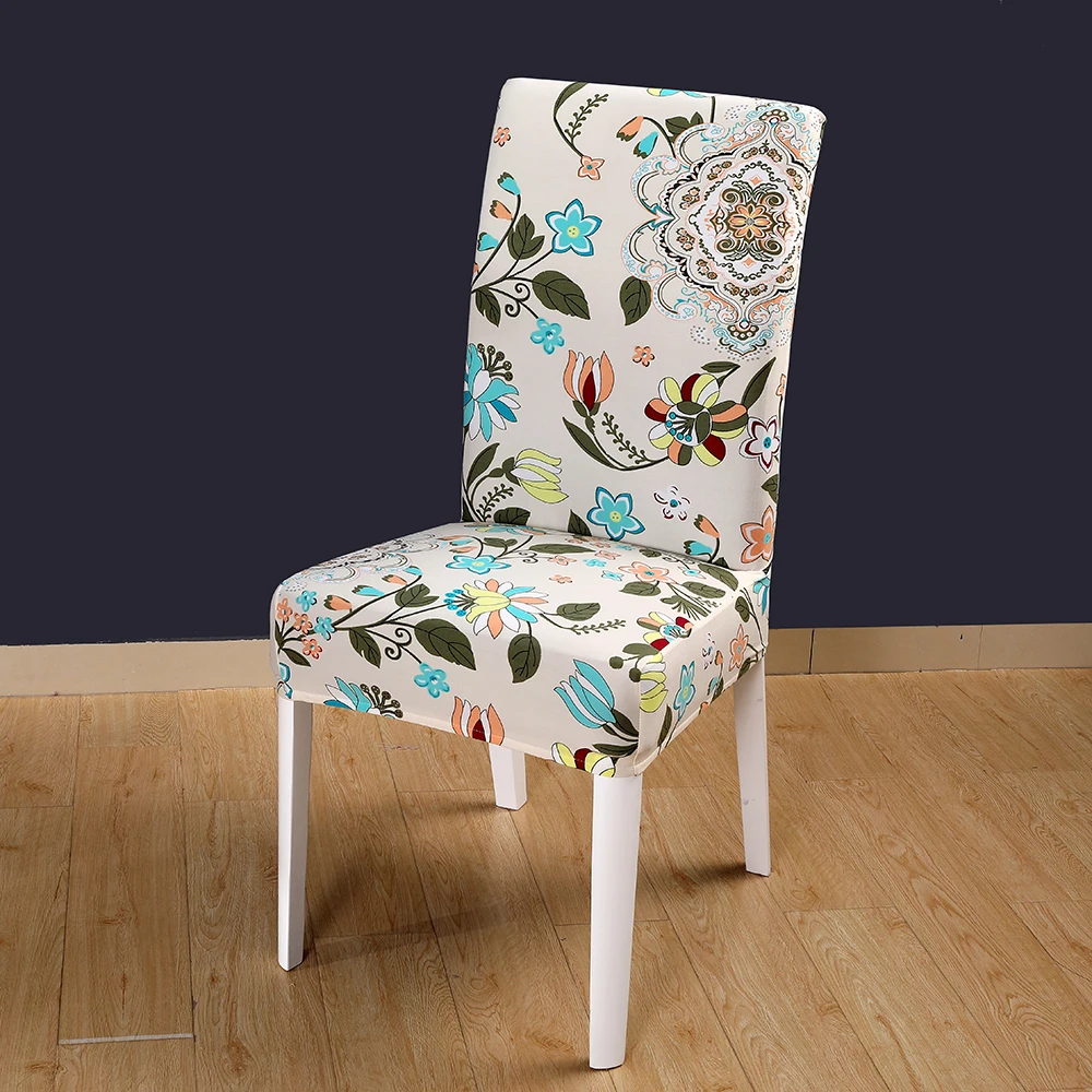 Цветочный принт крышки стула спандекс обеденный чехол для кресла банкета