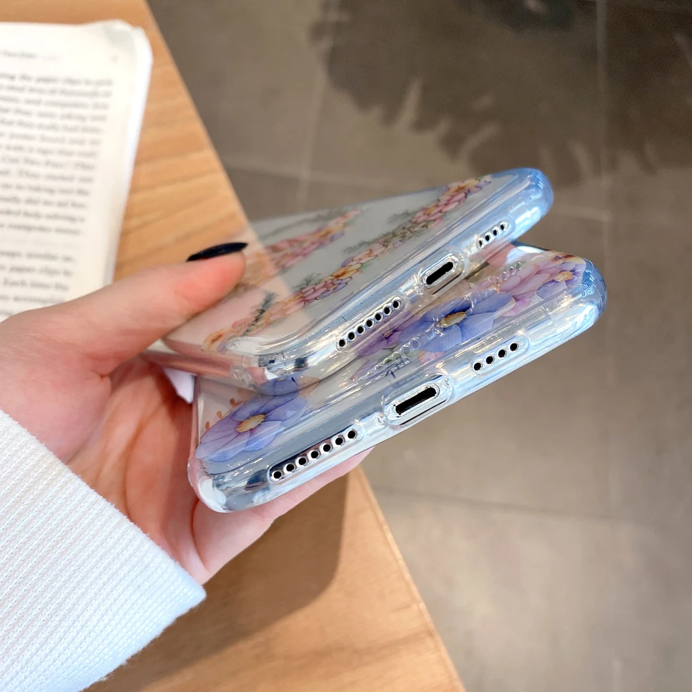 

Luxury electroplating Unicorn flower soft TPU phone case for iphone 11 12 pro max Transparent Cover for iphone 8 7 plus XS X XR