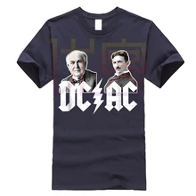 Nikola Tesla Томас Эдисон Dc Ac война течений футболка|