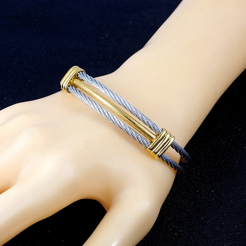 FYSARA Нержавеющая сталь Роскошные Очаровательные Браслеты уникальная плетеная