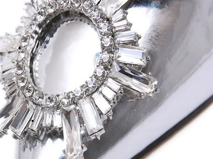 

high-heeled shoes Single 2019 PU leather black suede sexy pointed silver women's single shoes