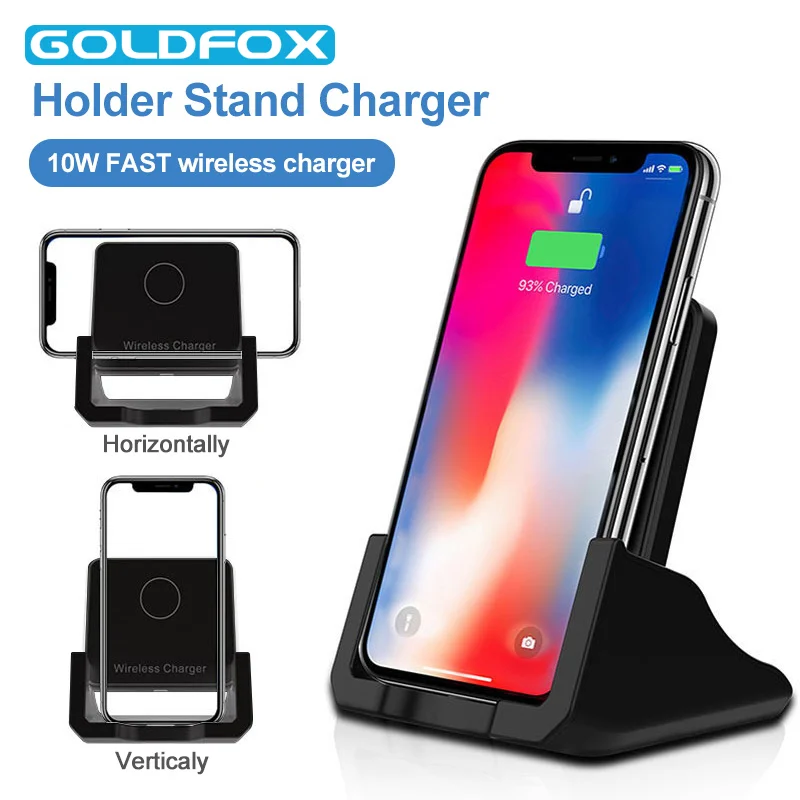 Беспроводное зарядное устройство 2 в 1, 10 Вт, подставка, держатель для быстрой беспроводной зарядки для iPhone 12, 11 Pro, XR, Samsung, Xiaomi, Huawei
