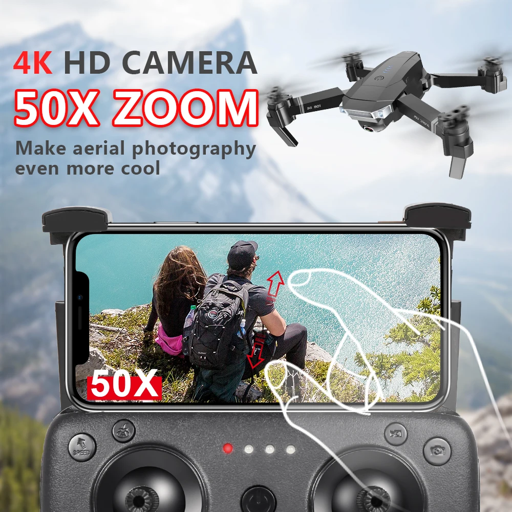 RC Quadcopter SG901 Drone 4K HD ESC 50X Zoom двойная камера оптический поток Wi Fi FPV складные селфи