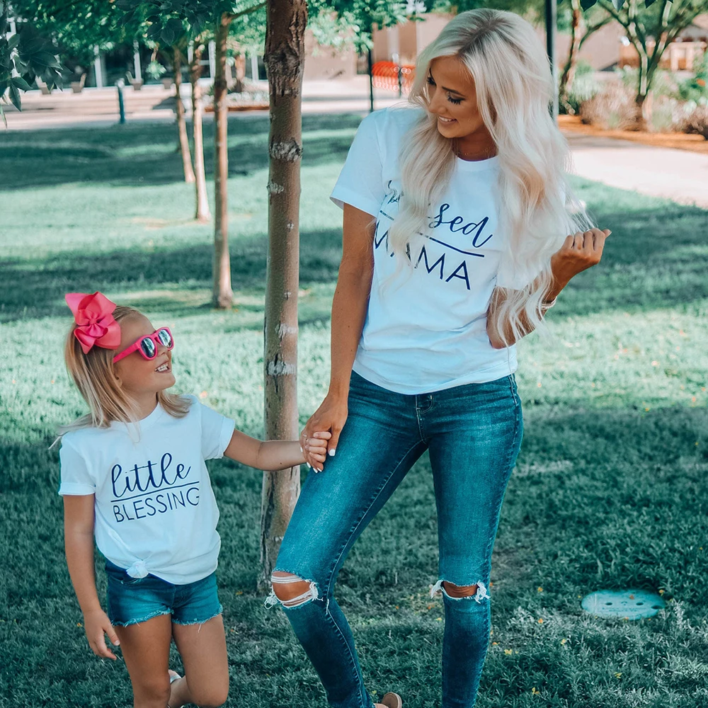 Camiseta de manga corta a juego para madre y mujer, ropa para el d&iacute;a de la madre, 1 unidad-0