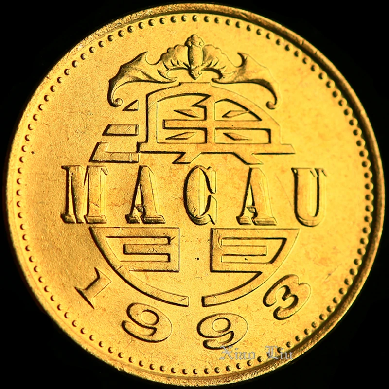 Макао 1993 монета 20 Avos Dragon Dance UNC маленький 23 мм новый оригинальный|Безвалютные