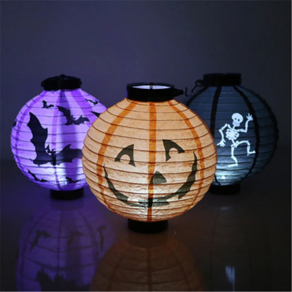 

Halloween Decorations Paper Lanterns for Halloween Party Supplies Bats Spiders Skeleton Pattern Halloween Party Outdoor Favors