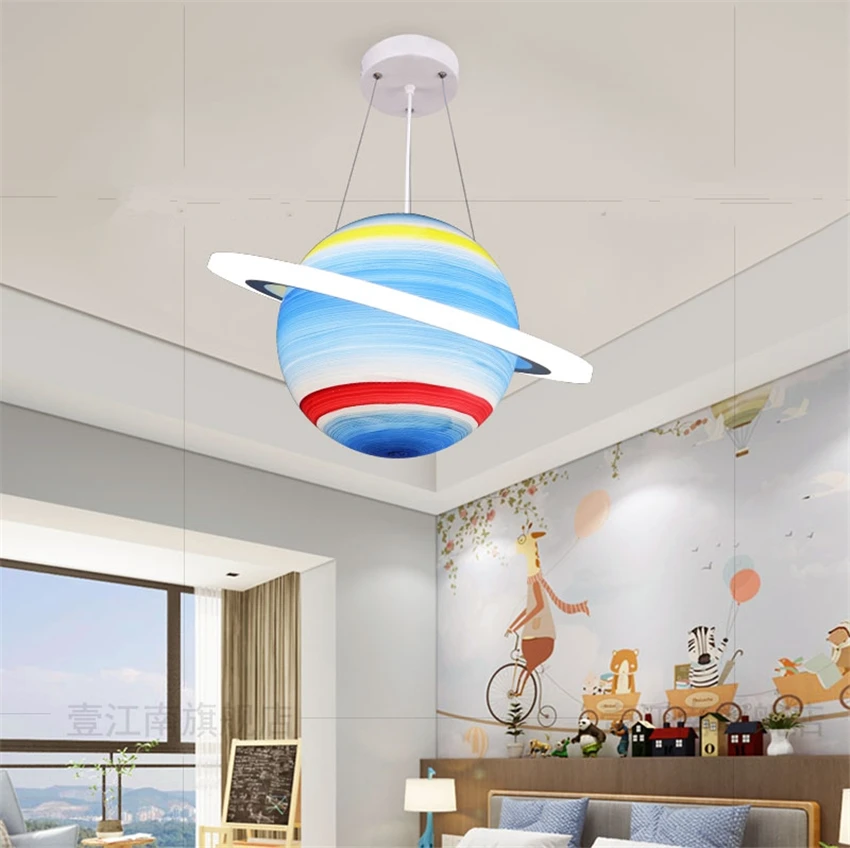 Цветные подвесные светильники в виде планеты для детской комнаты украшение