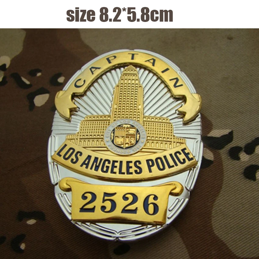 

Takerlama United States LA Los Angeles COUNTY SHERIFF/DEPUTY SHERIFF Shirt Lapel Bear Badge LAPD CAPTAIN Brooch Pin Cosplay Prop