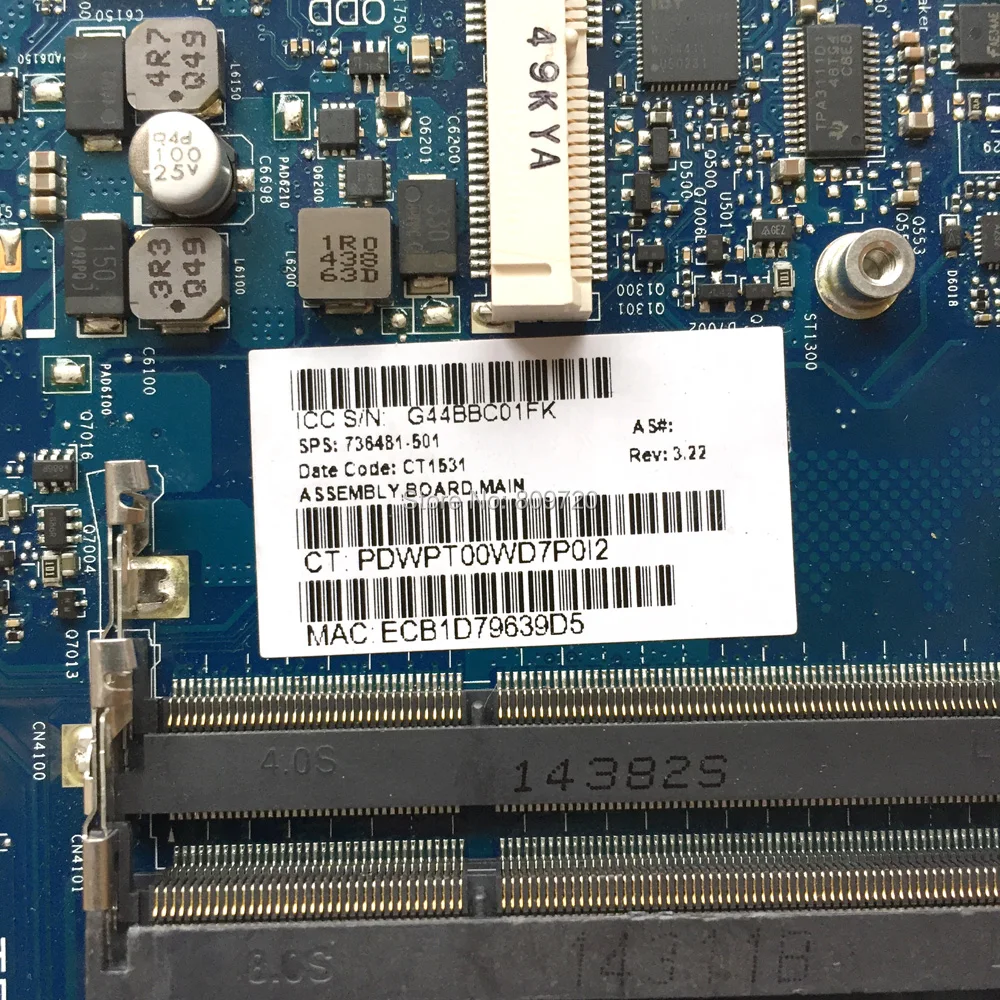 Laptop Motherboard 6050A2563801 736481-501 736481-001 736481-601 For HP ENVY 17-J | Компьютеры и офис