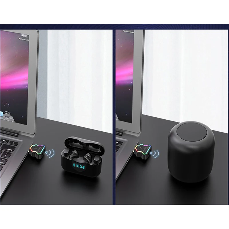 Автомобильный Bluetooth-адаптер Aux USB-передатчик и приемник для ТВ ПК ноутбука