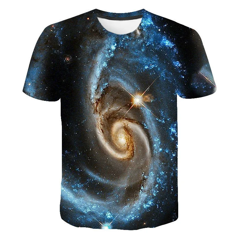 

2021 Space Milky Way Planet Universe 3D Printed T-shirt Men and Women Sky Star 3D Printed Children's Fun Fashion Street Clothing