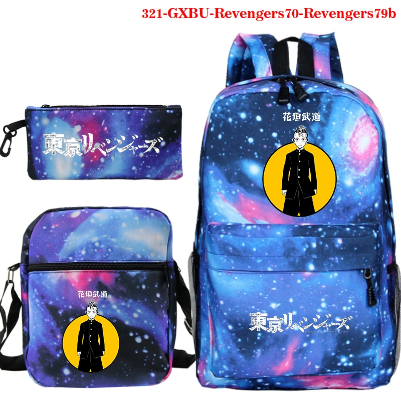 

New Tokyo Revengers Print Boys Girls Backpack Cartoon Teenage Cosplay Canvas Travel Bag Schoolbag Anime Tokyo Print Shoulder Bag
