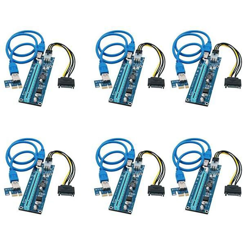 

18Pcs 60cm PCI-E Express 1X to 16X Extender Riser Card with SATA Power USB Cable for Graphics for Bitcoin Mining