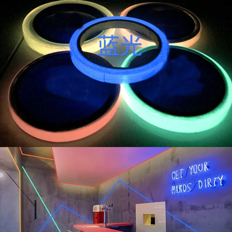 

2022 new creative fashion color luminous tape self-adhesive home wall decoration luminous strip warning decorative sticker 3M