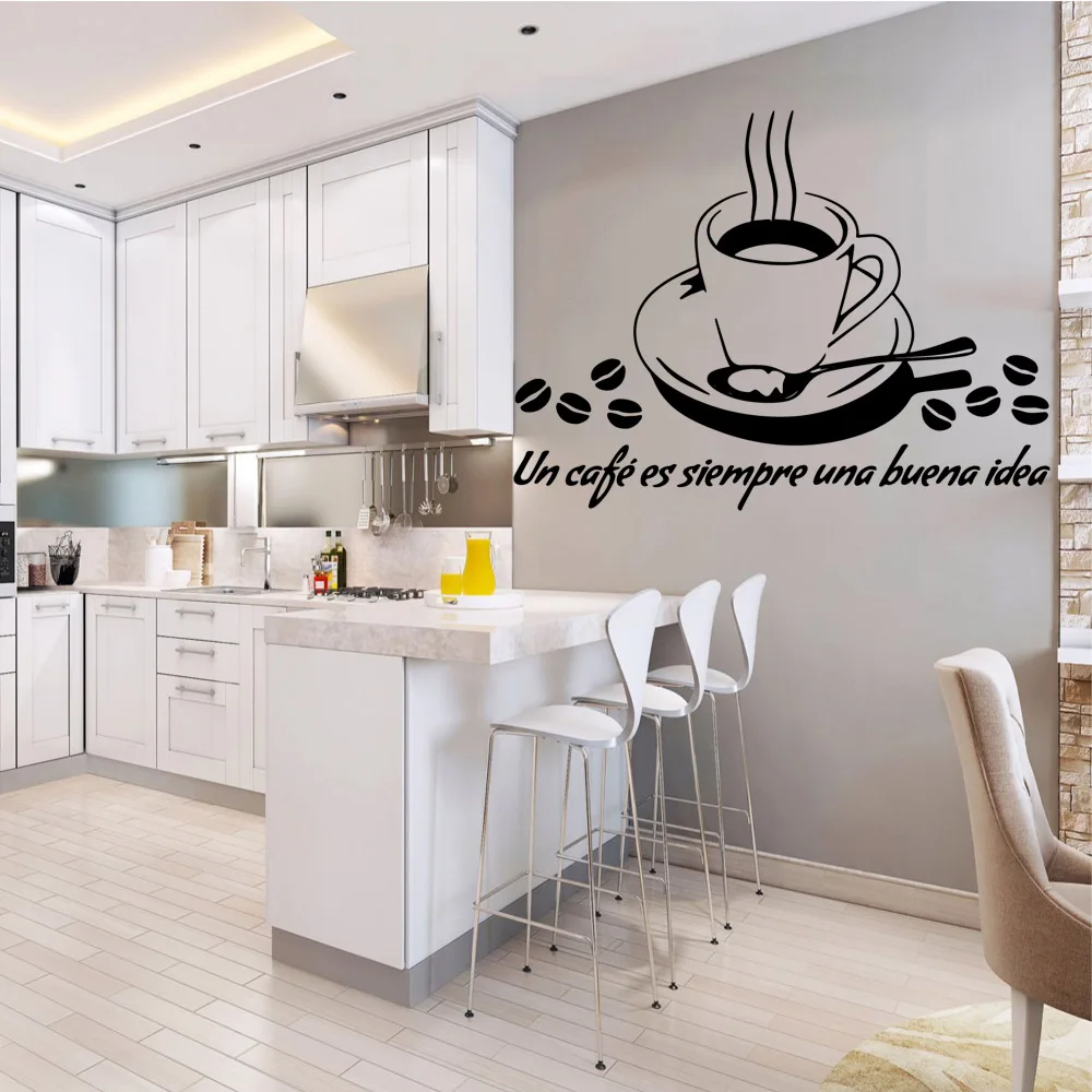 Прямая поставка кофе ПВХ Наклейки на стены домашний Декор Гостиная настенная