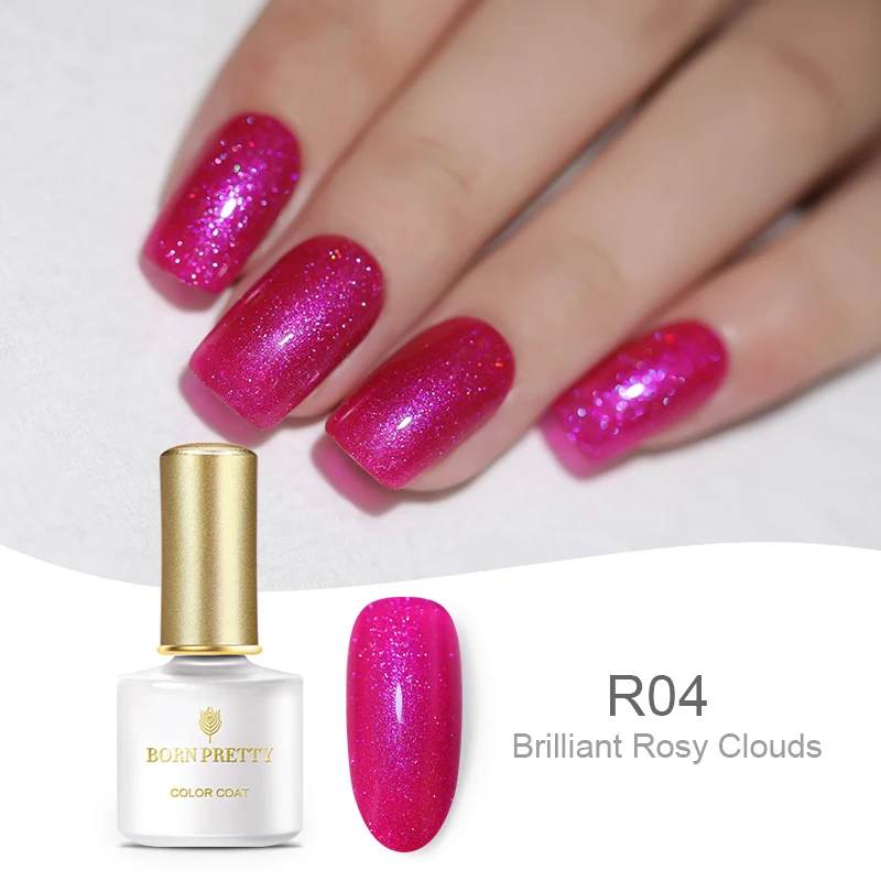 BP-R04 Born pretty, голографическая УФ-гель для ногтей Базовое покрытие и верхнее покрытие набор 6 мл Сияющий лазер замочить от маникюра Гель-лак для нейл-арта УФ-гель - Цвет: BP-R04