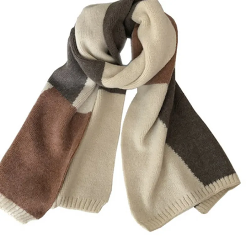 

Soft geometric color matching long cashmere like scarf for men and women keep warm in autumn and winter